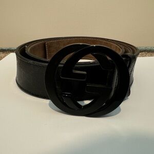 Gucci Double G Men’s Belt 100/40 authentic black shimmer